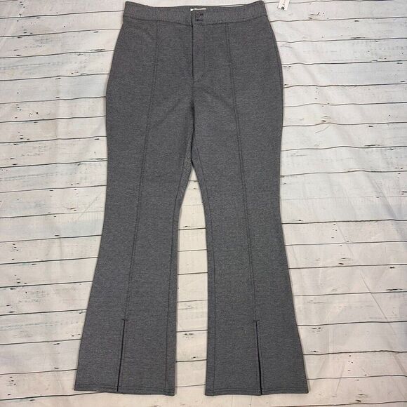 NEW Anthropologie Maeve Flare split front pants gray trouser dress size 14 - Picture 5 of 8